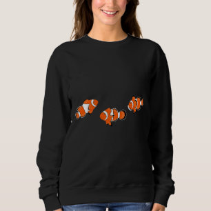 3 Clownfish Anemonefish 3 Orange White Fish Cup Sweatshirt