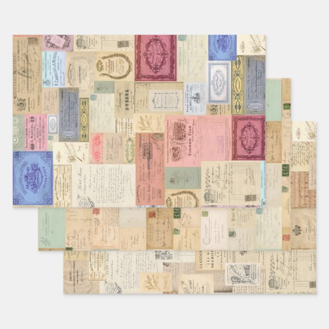 3 Collage Ephemera Sheets (Set)