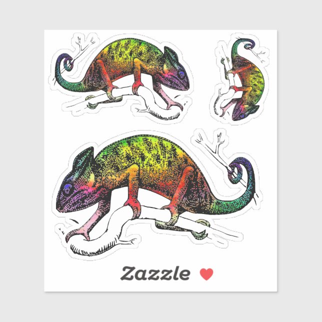 3 Colourful Chameleon Lizard (Sheet)