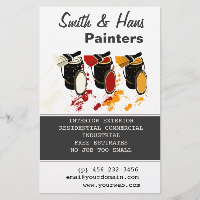 3 Colours Paint Bucket  House Painter  Painting Flyer (Front)