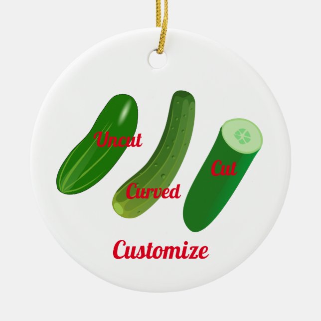 3 Cucumbers Thunder_Cove Ceramic Tree Decoration (Front)