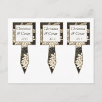 3 Cup Cake Picks Black Cream Daisies/Carnation Lea