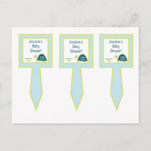 3 Cup Cake Picks Blue Sea Turtles Invitation Postcard