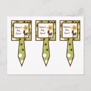 3 Cup Cake Picks Forest Friends Deer Invitation Postcard
