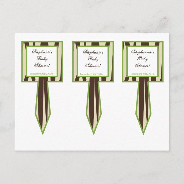 3 Cup Cake Picks Jacana Purple Animals Invitation Postcard (Front)