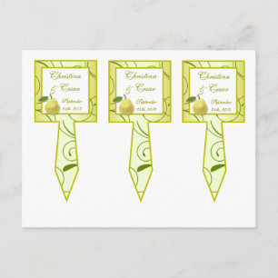 3 Cup Cake Picks Lime Green Pear Swirls Postcard