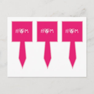 3 Cup Cake Picks Pink Floral Petals Flower Rose Postcard