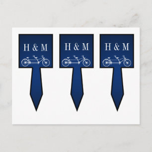 3 Cup Cake Picks Whimsical Navy Blue Double Bike Postcard