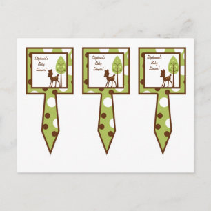 3 Cup Cake Picks Woodland Friends Deer Invitation Postcard