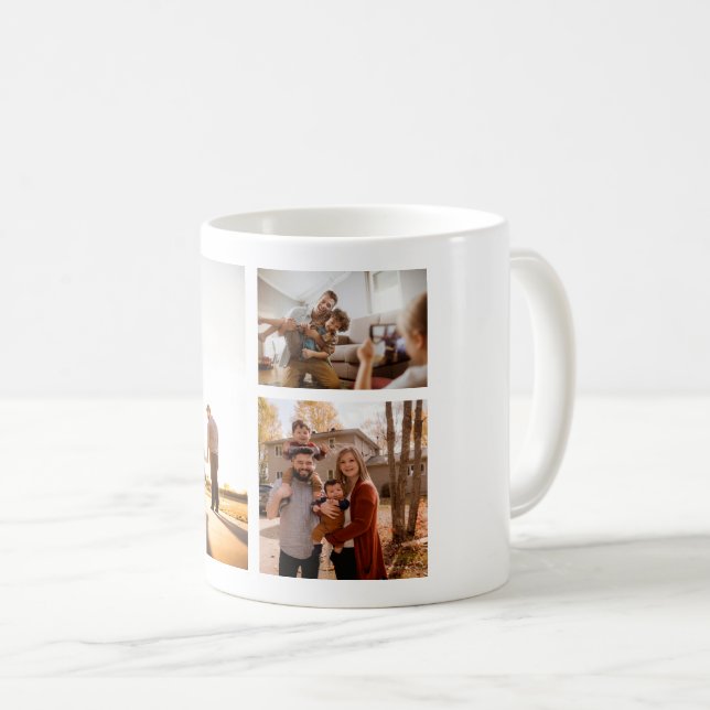 3 Custom Photo Collage Personalised Coffee Mug (Front Right)
