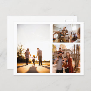 3 Custom Photo Collage Personalised Holiday Postcard