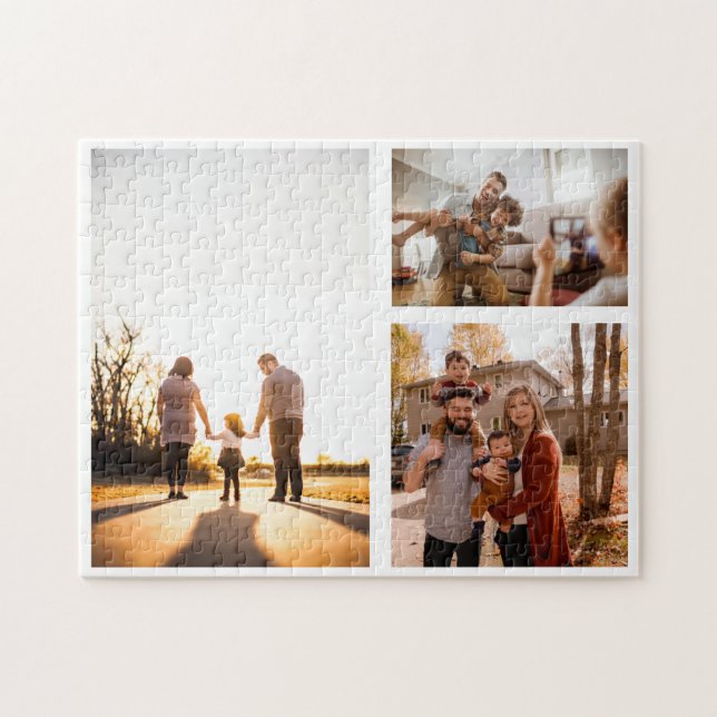 3 Custom Photo Collage Personalised Jigsaw Puzzle (Horizontal)