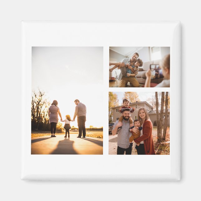 3 Custom Photo Collage Personalised Magnet (Front)