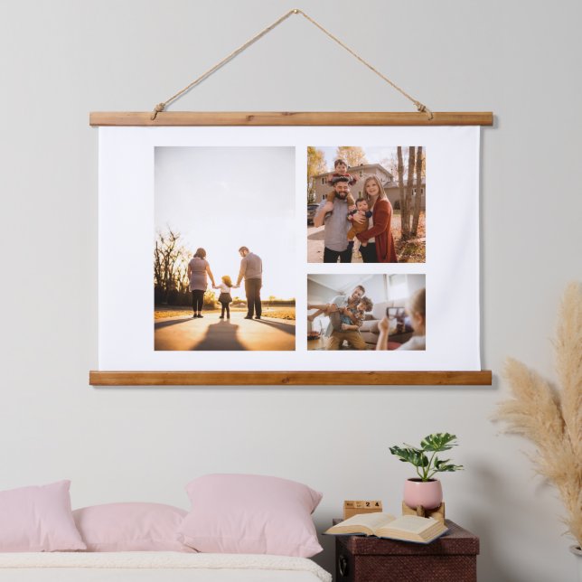 3 Custom Template Photo Collage Hanging Tapestry (Bedroom)