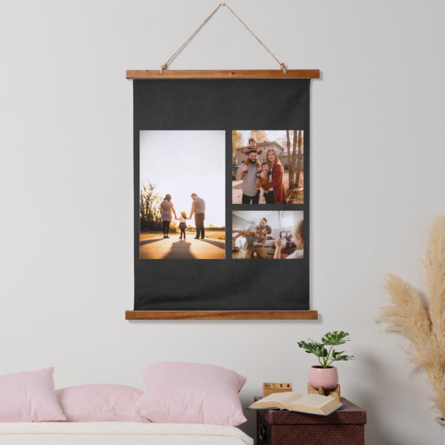 3 Custom Template Photo Collage Hanging Tapestry (Bedroom)