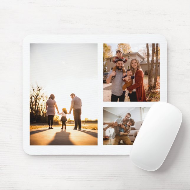 3 Custom Template Photo Collage Mouse Mat (With Mouse)