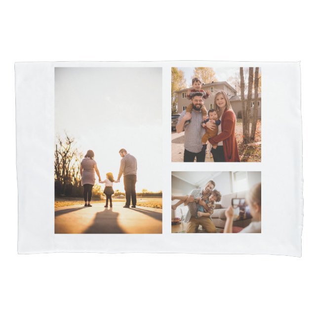 3 Custom Template Photo Collage Pillowcase (Front)