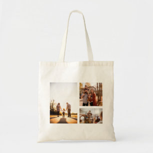 3 Custom Template Photo Collage Tote Bag