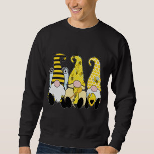 3 Cute Bee Gnomes Yellow Honey Bees Yellow Hats Sweatshirt