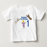 3 Cute Llama Faces Illustration 1st Birthday
