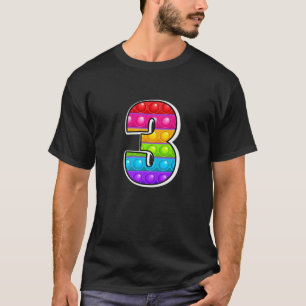 3 Cutest Capital Letter 3 Alphabet Funny Poppin Ki T-Shirt
