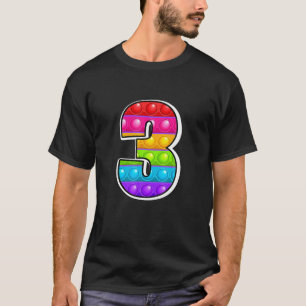 3 Cutest Capital Letter 3 Alphabet Funny Poppin Ki T-Shirt