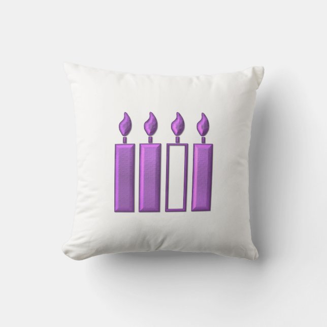 "3-D" Advent Wreath Candles Cushion (Front)