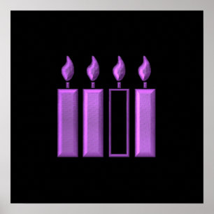 "3-D" Advent Wreath Candles Poster