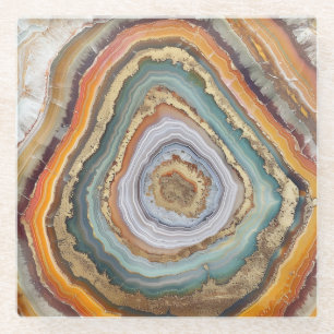 3 D Agate Glass Coaster