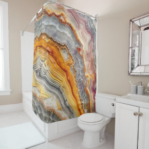 3 D Agate Shower Curtain