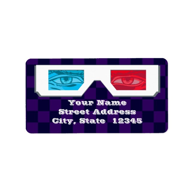 3-D Glasses Address Labels (Front)