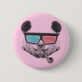 3-D glasses panda vintage 6 Cm Round Badge