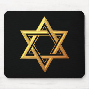 "3-D" Golden Star of David Mouse Mat