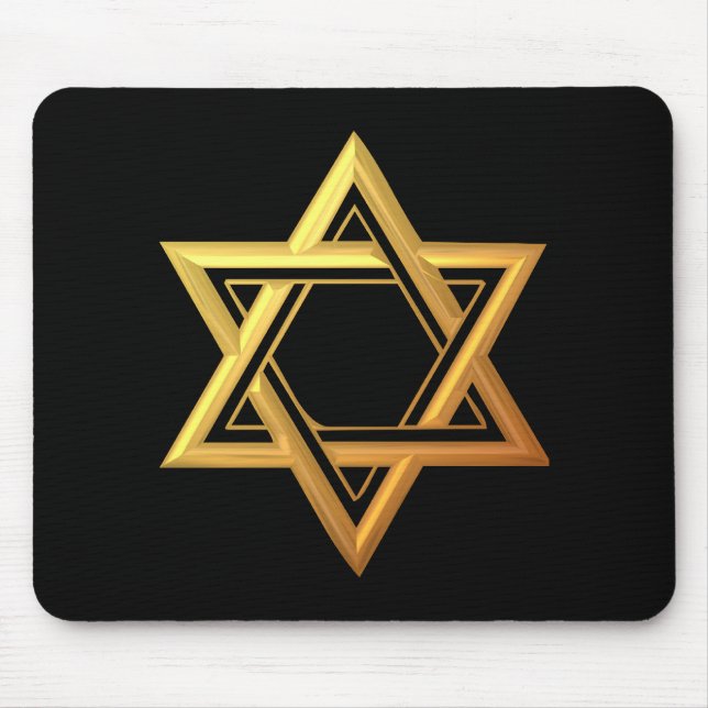 "3-D" Golden Star of David Mouse Mat (Front)