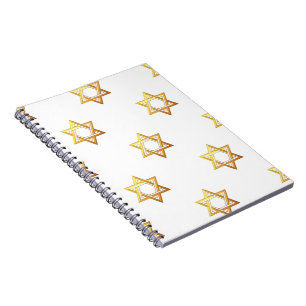 "3-D" Golden Star of David Notebook