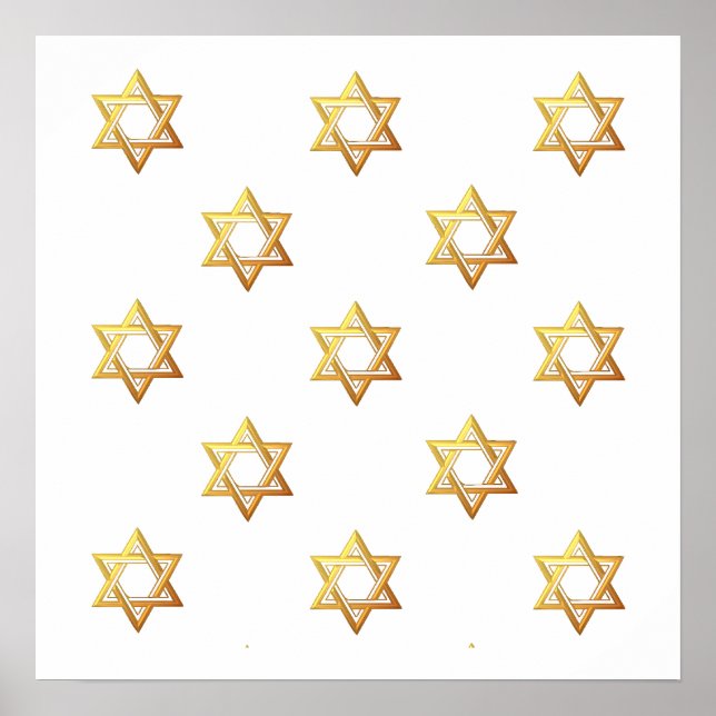 "3-D" Golden Star of David Poster (Front)