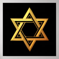 "3-D" Golden Star of David