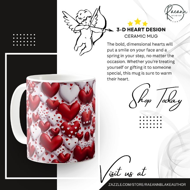 3-D Heart Design Ceramic Mug (Creator Uploaded)