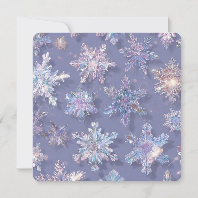 3-D iridescent snowflakes Card (Front)