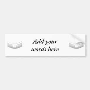 3-D Look Silver Priest's or Minister's Collar Bumper Sticker