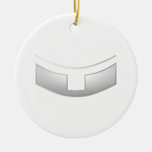 3-D Look Silver Priest's or Minister's Collar Ceramic Tree Decoration