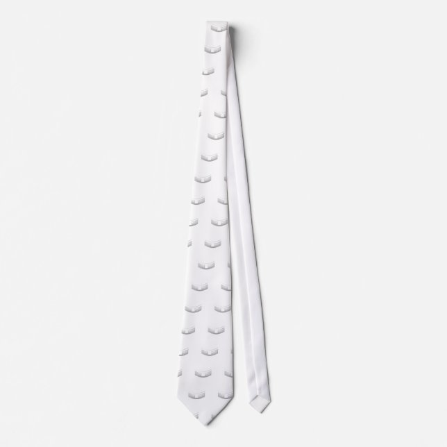 3-D Look Silver Priest's or Minister's Collar Tie (Front)