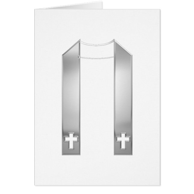 3-D Look Silver Priest's Stole (Front)