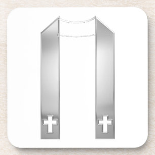 3-D Look Silver Priest's Stole Coaster