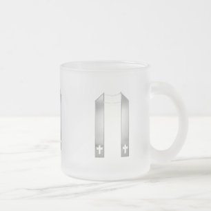 3-D Look Silver Priest's Stole Frosted Glass Coffee Mug