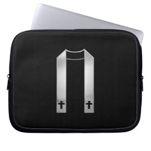 3-D Look Silver Priest's Stole Laptop Sleeve