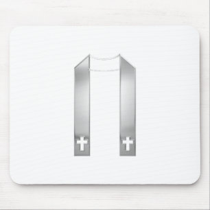 3-D Look Silver Priest's Stole Mouse Mat