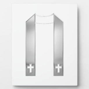 3-D Look Silver Priest's Stole Plaque