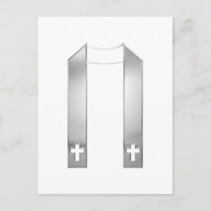 3-D Look Silver Priest's Stole Postcard