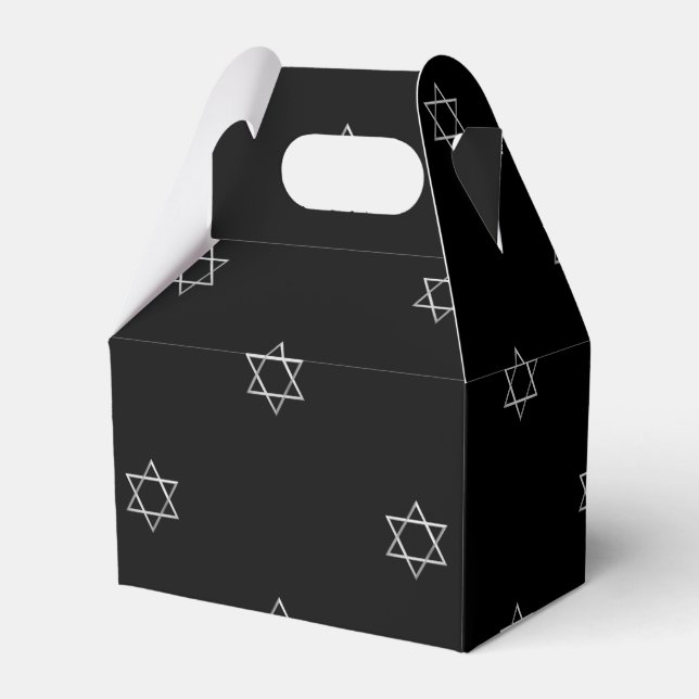 3-D Look Silver Star of David Favour Box (Front Side)